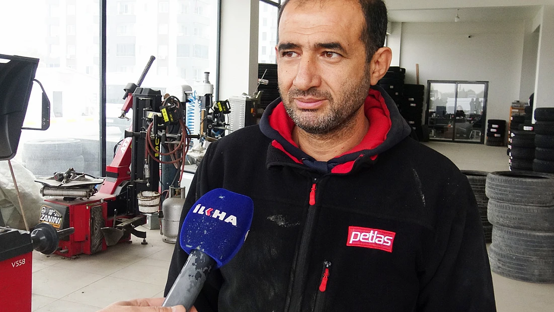 Malatya’da Kış Lastiği Yoğunluğu: Ustalar Gün Boyu Mesai Yapıyor