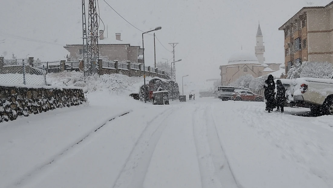 Malatya'nın Pütürge ilçesinde kar yağışı etkili oldu