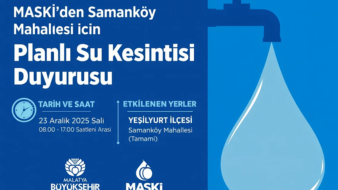 Samanköy Mahallesi’nde Yarın Su Kesintisi Yaşanacak