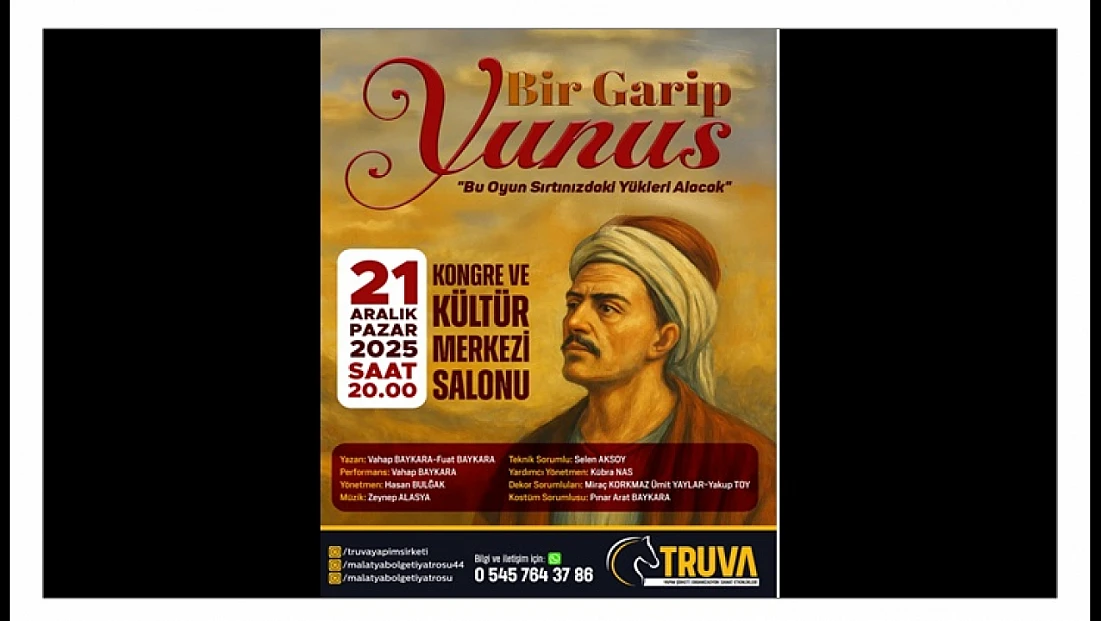 Tek Perdelik Yunus Emre Oyunu Malatyalılarla Buluşuyor