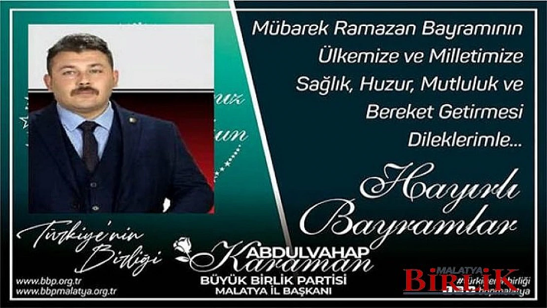 Başkan Abdulvahap Karaman, Bayramınız Mübarek Olsun