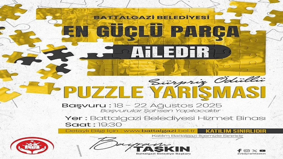 Battalgazi Belediyesi'nden Aile Bağını Güçlendirecek Puzzle Yarışması
