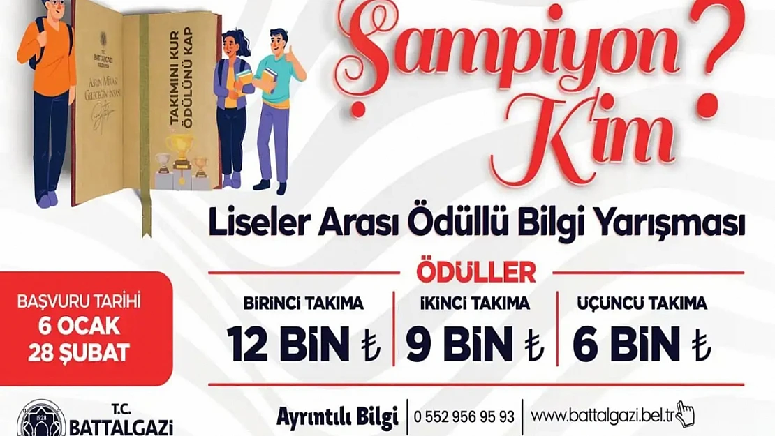 Battalgazi Belediyesi'nden Liseler Arası Bilgi Yarışması