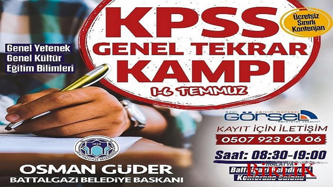 Battalgazi Belediyesi'nden Memur Adaylarına Eğitim Desteği