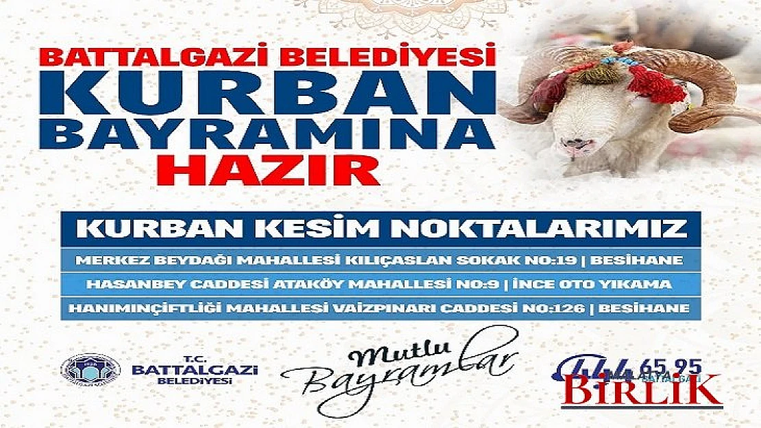 Battalgazi'de Kurban Kesim Yerleri Belli Oldu