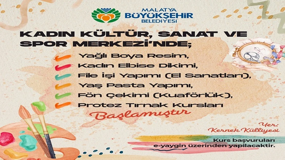 Büyükşehir Belediyesi Kadın Kültür Sanat Ve Spor Merkezi'nde Kurs Kayıtları Başladı