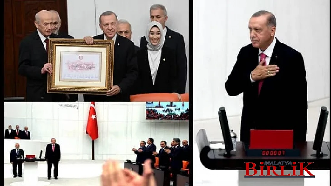 Cumhurbaşkanı seçilen Recep Tayyip Erdoğan, Türkiye Büyük Millet Meclisi (TBMM) Genel Kurulu'nda yemin ederek göreve başladı