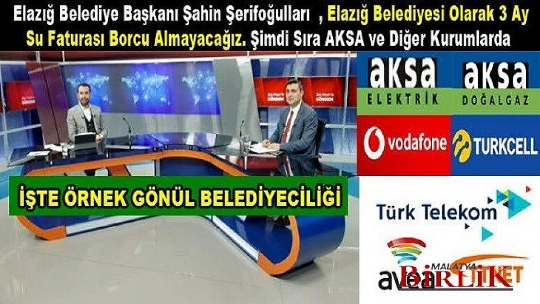 Elazığ Belediyesi Vatandaştan 3 Ay Su Parası Almayacak