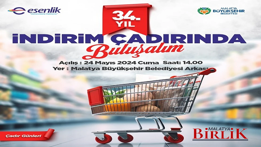 Esenlik Marketlerde 34. Yıla Özel Büyük İndirim Çadırı Kampanyası