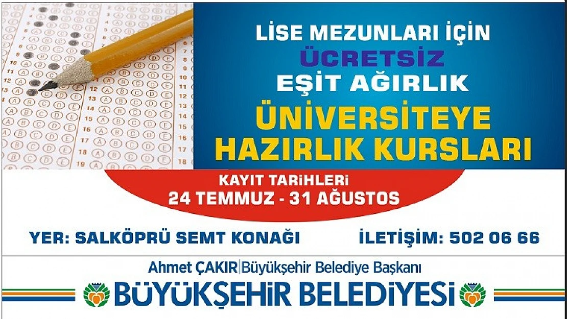 Malatya Büyükşehir Belediyesi'nden Hazırlık Kursu