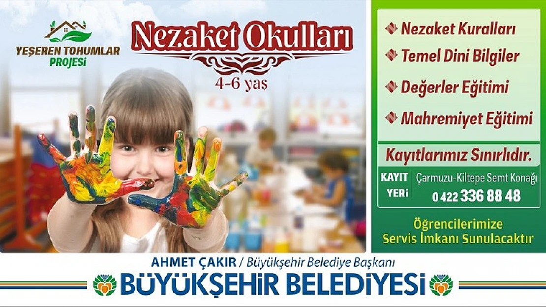 Nezaket Okullarına Kayıtlar Başladı