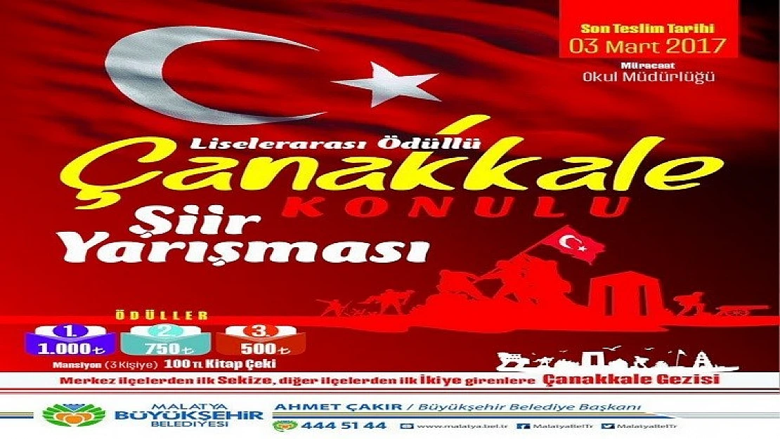Çanakkale Şiir Yarışması Sonuçlandı
