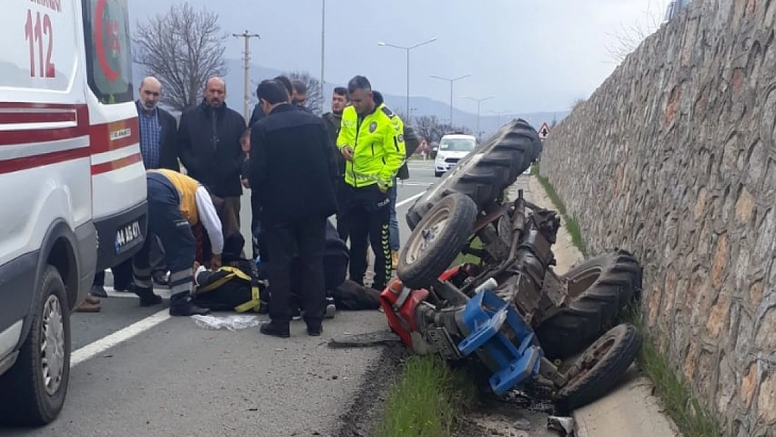 Traktör Devrildi: 1 Yaralı