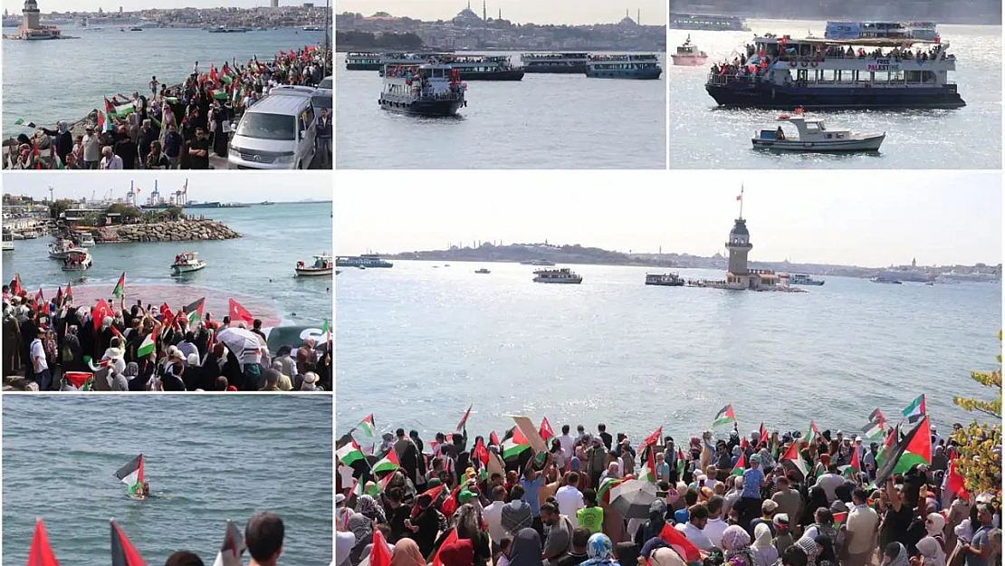 İstanbul Boğazı'ndan Gazze'ye Selam Gönderildi