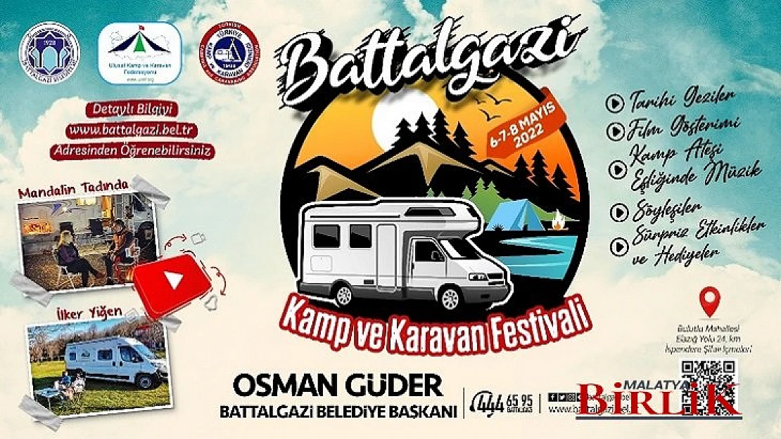 Kamp ve Karavan Tutkunları Battalgazi'de Buluşuyor