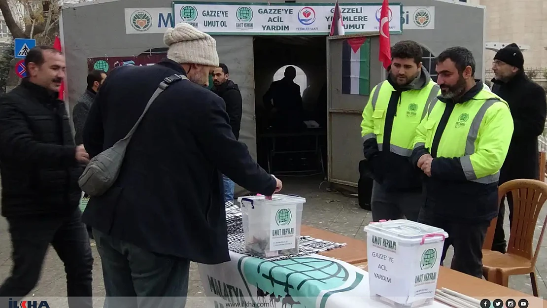 Malatya'da Gazze İçin Yardım Çadırı Kuruldu