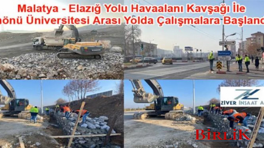 Malatya - Elazığ Arası Yolda Çalışmalara Başlandı