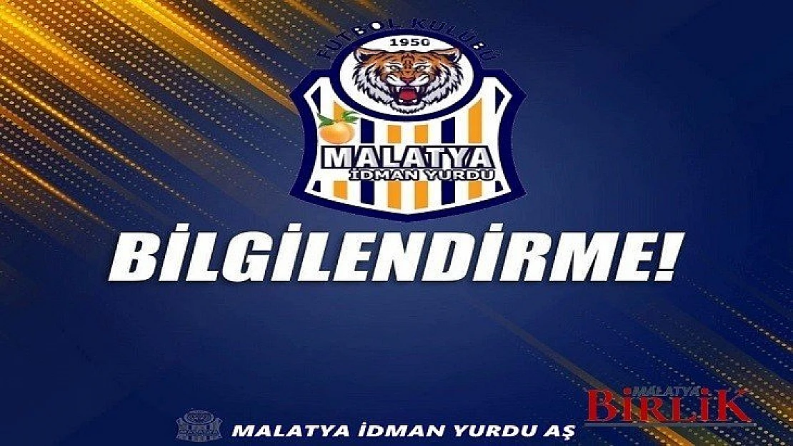 Malatya İdmanyurduspor Kulübü'nden Sert Açıklama