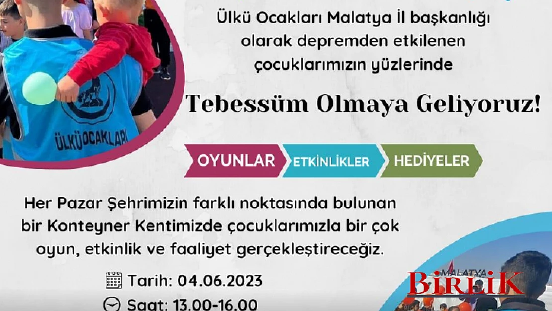 Malatya Ülkü Ocakları, Depremzede Çocukların Yüzünü Güldürmeye Devam Ediyor