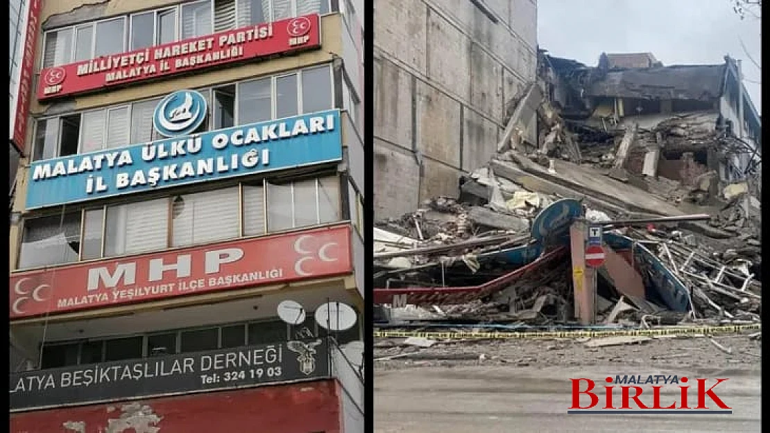 Malatya'da Kışla Caddesinde Bina Çöktü