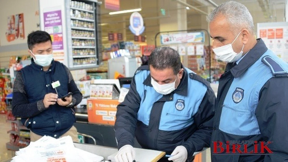 Marketlerde Maske, Mesafe Ve Hijyen Denetimi Gerçekleştirdi