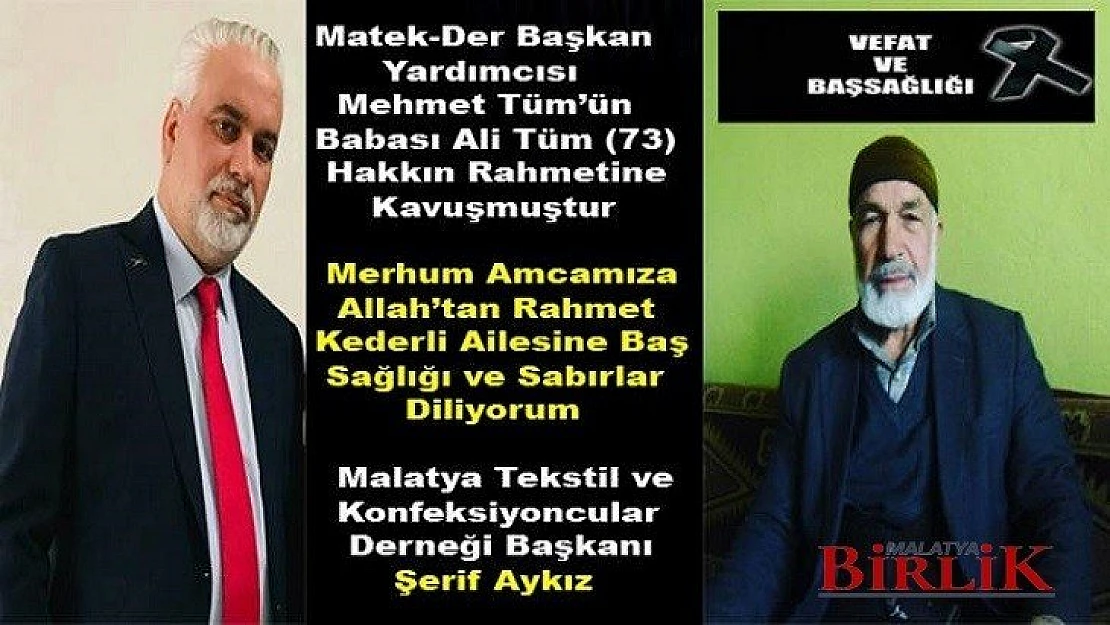 Matek-Der Başkan Yardımcısı Mehmet Tüm'ün Acı Günü