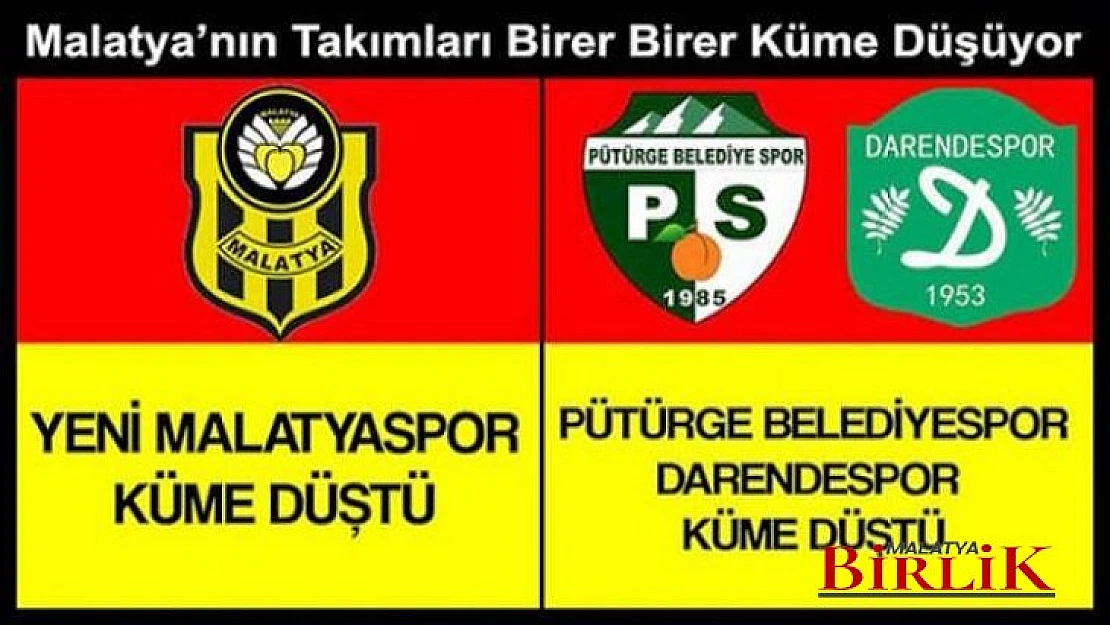 Pütürge ve Darendespor Amatör Lig'e Düştü