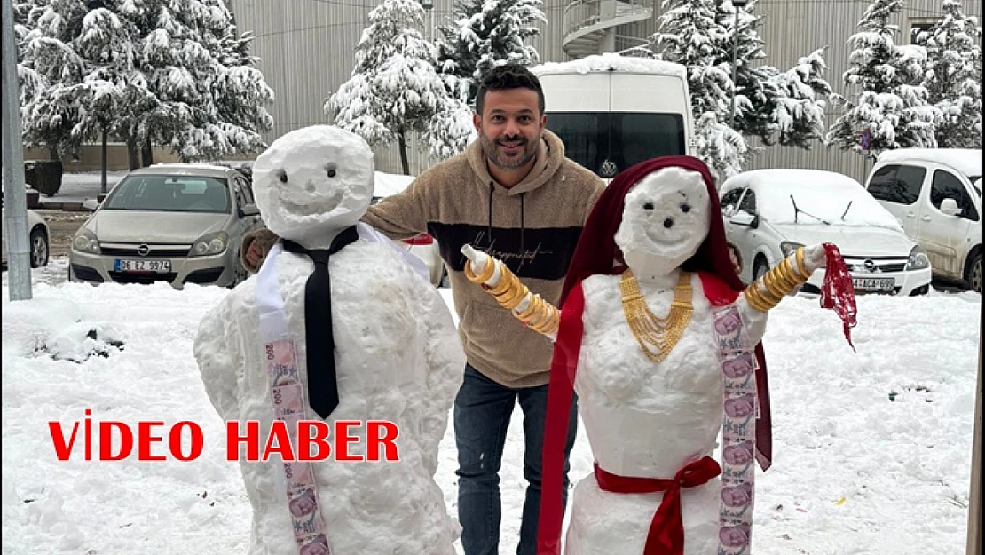 Soğuk Havada Sıcacık Görüntüler: Malatyalı Esnaftan Kardan Düğün