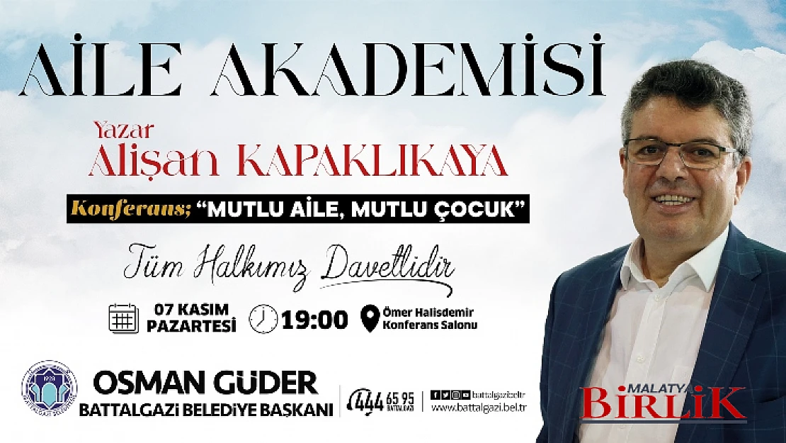 Yazar Kapaklıkaya, 7 Kasım'da Battalgazililerle Buluşacak
