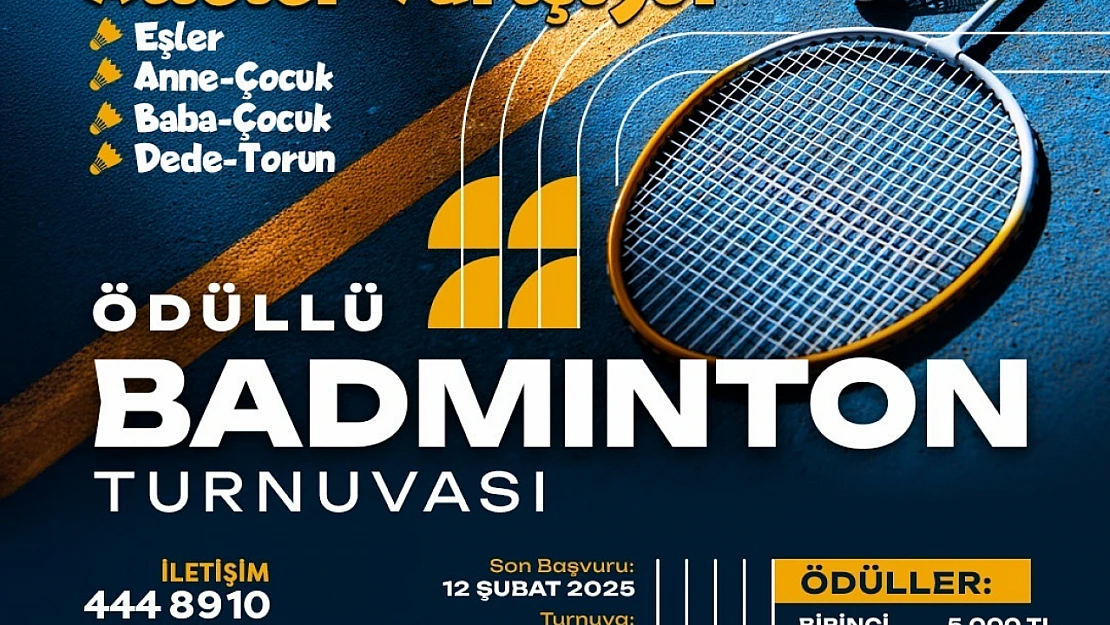 Yeşilyurt Belediyesi, Ödüllü 'Aileler Arası Badminton Turnuvası' Düzenliyor