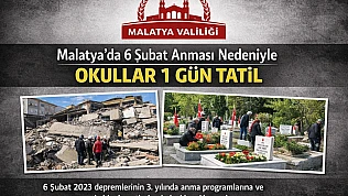 Malatya Valiliği Açıkladı: 6 Şubat'ta Okullar Kapalı Olacak