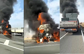 Battalgazi'de Tır Yangını: Bims Briket Yüklü Araçta Büyük Hasar