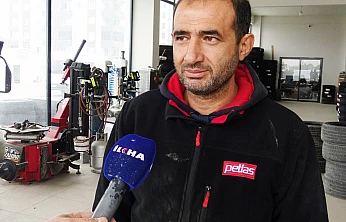 Malatya'da Kış Lastiği Yoğunluğu: Ustalar Gün Boyu Mesai Yapıyor