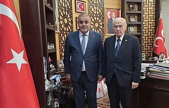 Milliyetçi Hareket Partisi (MHP) Malatya İl Başkanı Gökhan Gök,  MHP Genel Başkanı Devlet Bahçeli'yi ziyaret etti