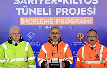 Uraloğlu: Sarıyer–Kilyos Tüneli'nde fiziki gerçekleşme yüzde 76'ya ulaştı