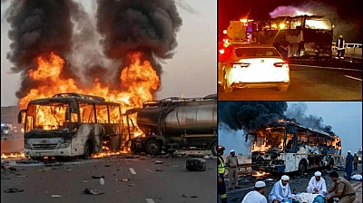 Mekke–Medine yolunda otobüs ile tanker çarpıştı: En az 42 Ölü