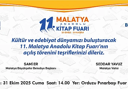 11. Malatya Anadolu Kitap  ve Kültür Fuarı Açılıyor