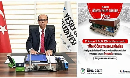 Yeşilyurt Belediyesinden Öğretmenlere 24 Kasım Hediyesi