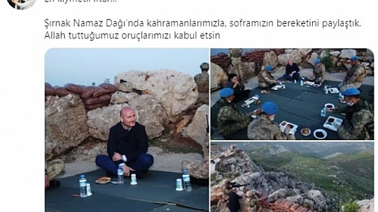 Bakan Soylu, Şırnak Namaz Dağı'nda Mehmetçikle İftar Açtı