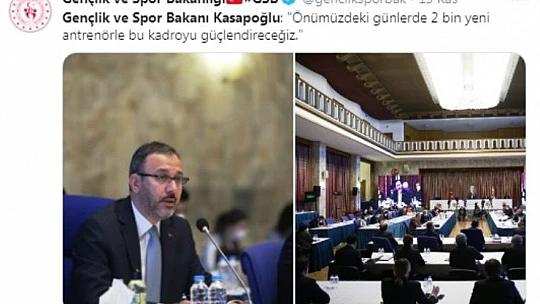 Gençlik ve Spor Bakanlığı 2 Bin Yeni Antrenör Alınacak