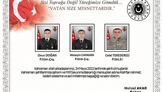 Kuzey Irak'ta 4 Askerimiz Şehit Oldu