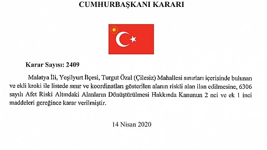 Cumhurbaşkanı Erdoğan'dan Yeşilyurt Belediyesinin Projesine Onay