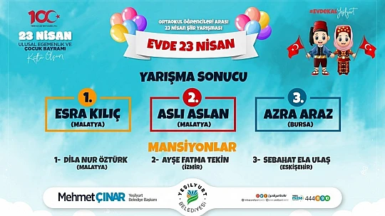 'Evde 23 Nisan' Şiir Yarışmasına Malatya Ve Farklı Kentlerde