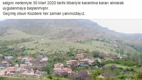 Hekimhan Kozdere Mahallesi Karantinaya Alındı