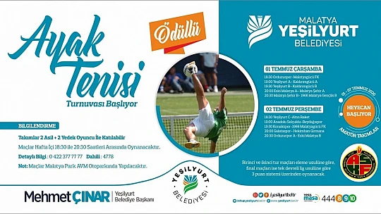 Yeşilyurt Belediyesi Ayak Tenisi Turnuvasının Fikstür Çekimi Yapıldı