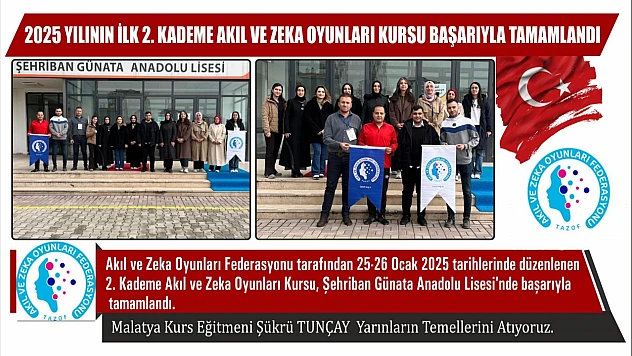 2025 Yılının İlk 2. Kademe Akıl ve Zeka Oyunları Kursu Başarıyla Tamamlandı