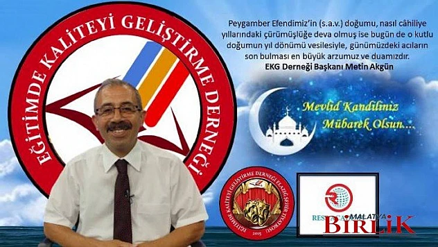 Başkan Akgün: Mevlit Kandili Münasebetiyle Mesaj Yayınladı