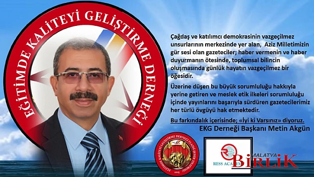 Başkan Akgün'ün '10 Ocak Çalışan Gazeteciler Günü' Mesajı