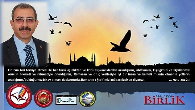 Başkan Akgün'den Ramazan Ayın Mesajı