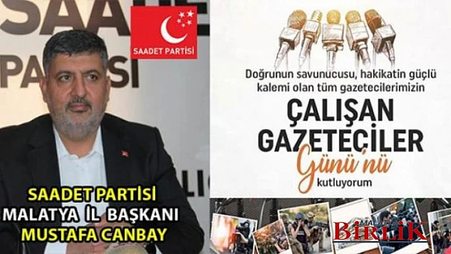 Başkan Canbay, 10 Ocak Gazeteciler Günü Mesajı